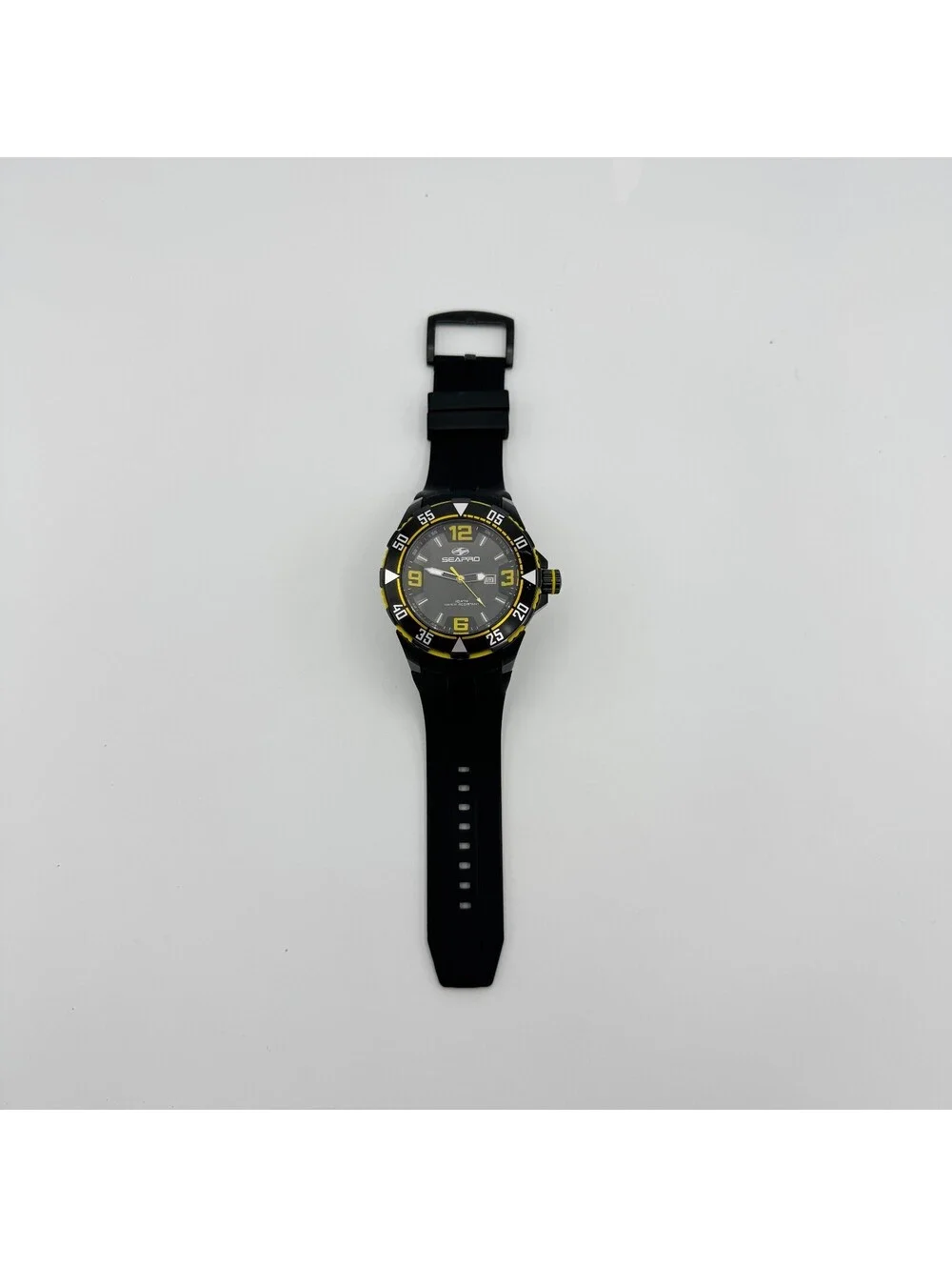 Seapro sp1114 Stainless Steel Black and Yellow Watch, working